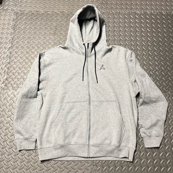Nike Jordan Fleece Full Zip Hoodie Carbon Heather Mens XL XLarge DA9810-091 NEW - Picture 1 of 7